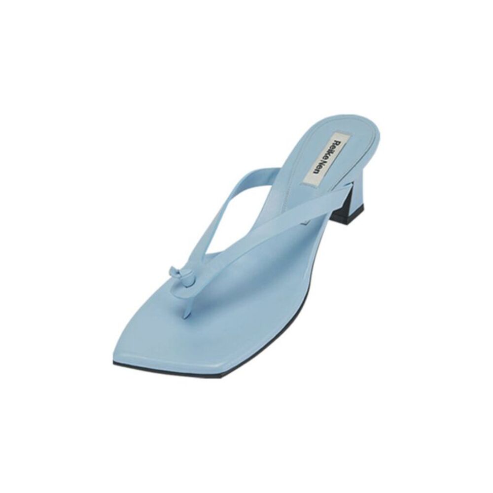 REIKE NEN Womens Light Blue Square Toe Slip On Leather Flip Flop Sandal 39